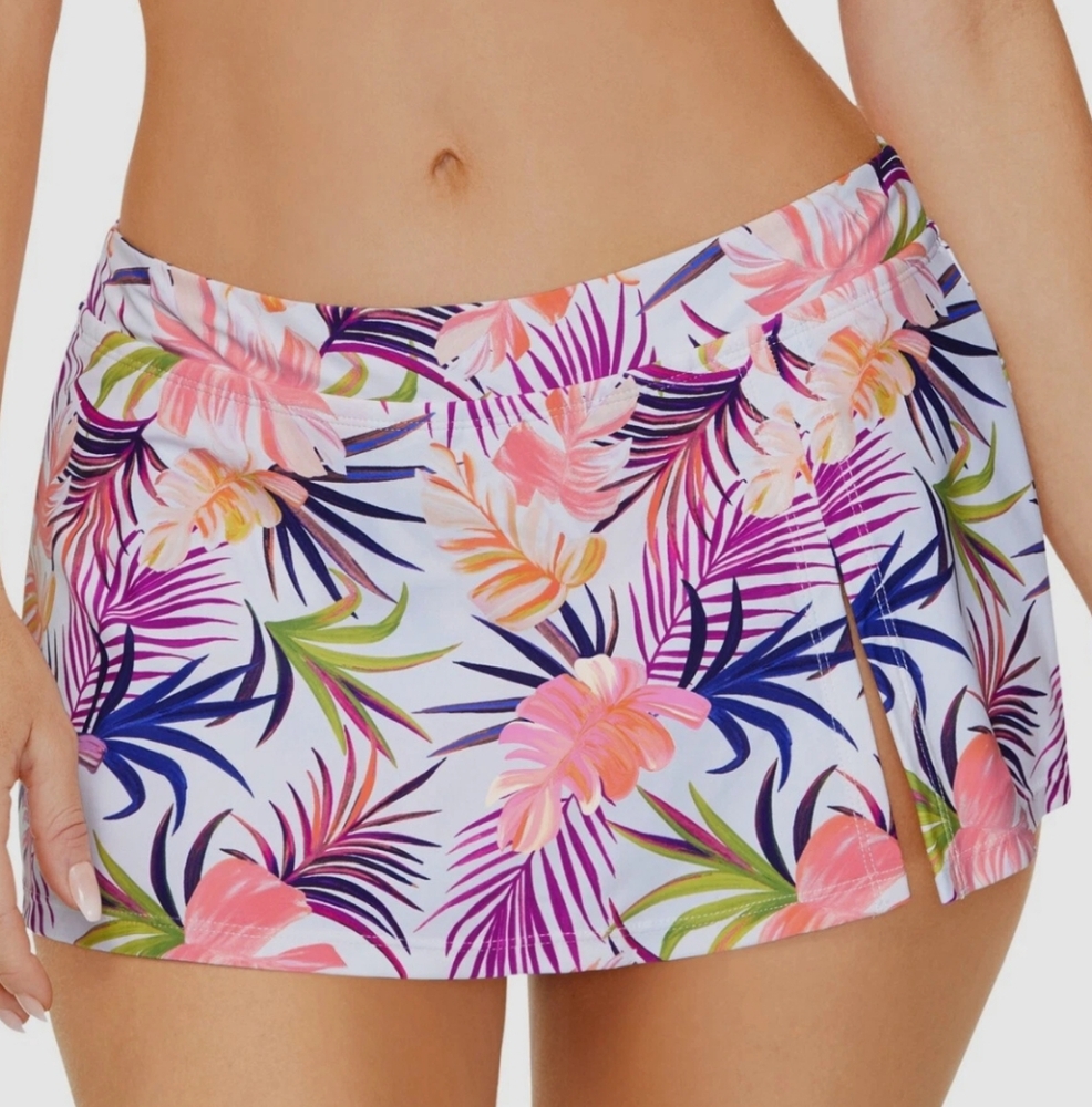 Island Escape Tropical Floral Swim Skirt